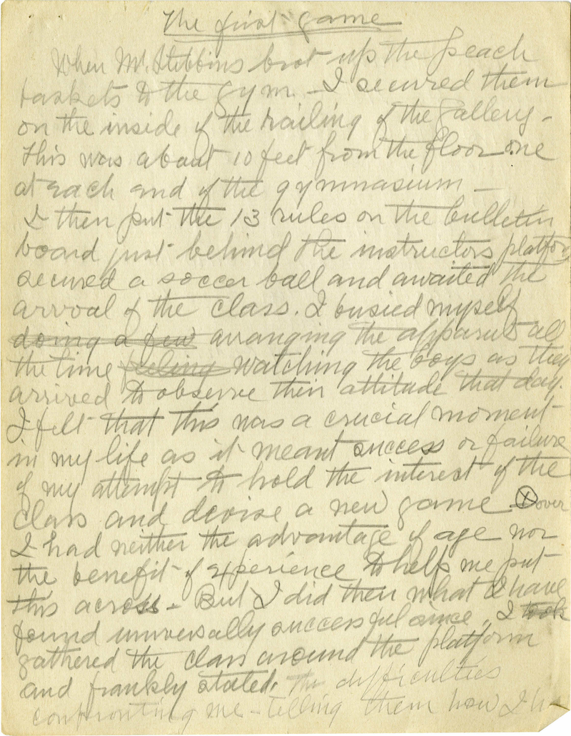 Illustration for article titled James Naismith's Handwritten Notes On The First Basketball Game